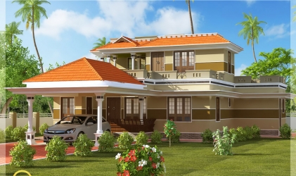 3 bedroom, 1700 square feet house design