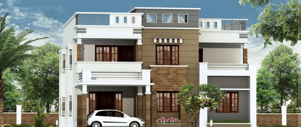 2600 sq.feet flat roof villa e...